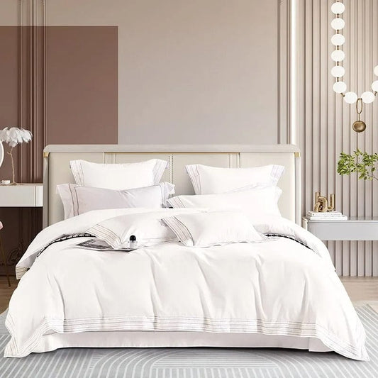 Luxxe White Duvet Cover Set (Egyptian Cotton)