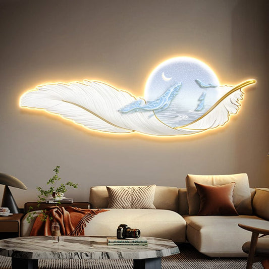 Moon Whale Art Deco Light