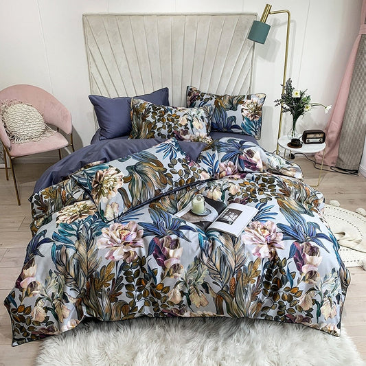 Luxurious Arjoma Leaf Floral Egyptian Cotton Bedding Collection