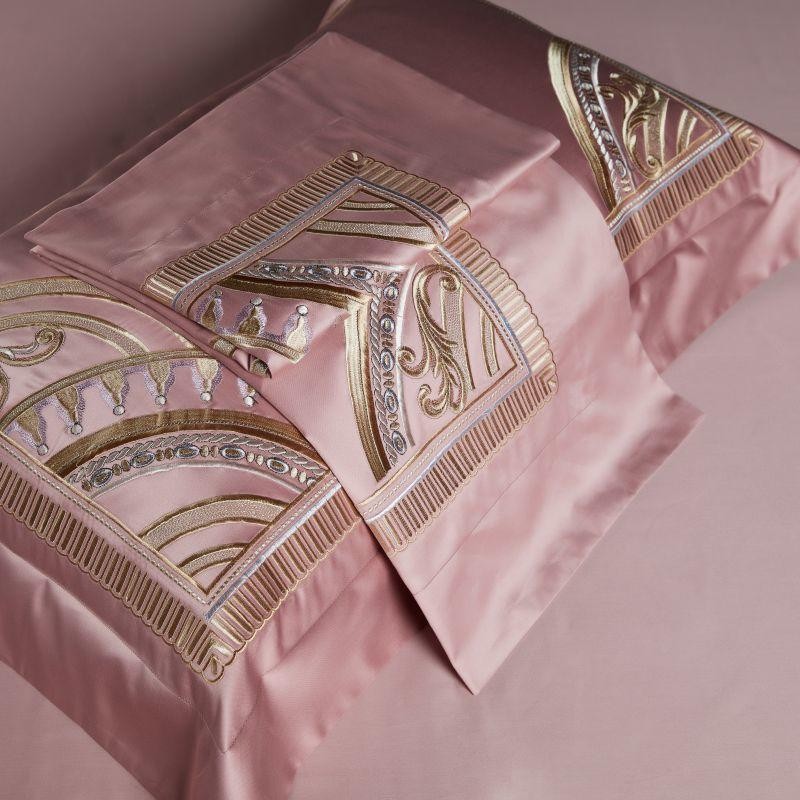 Elegant Mia Art Deco Egyptian Cotton Bedding Set with Exquisite Embroidered Borders