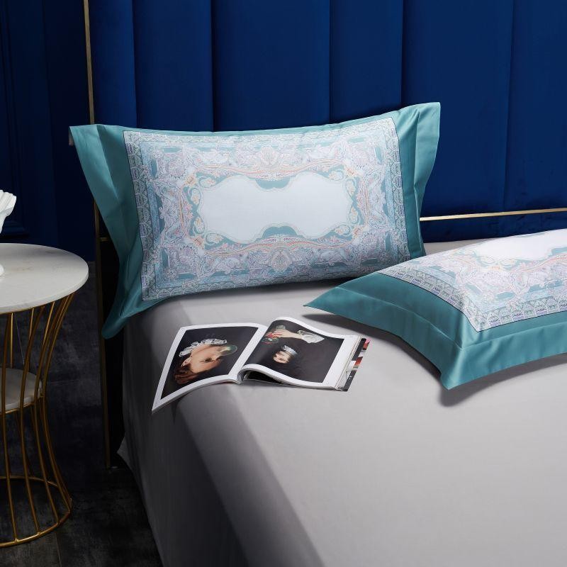 Aurelie Ocean Dreams: Luxurious Silky Egyptian Cotton Bedding Set with Stunning Prints