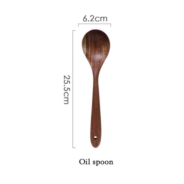 Eco-Friendly Teak Wood Cooking Utensil Set