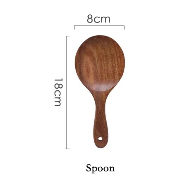 Eco-Friendly Teak Wood Cooking Utensil Set