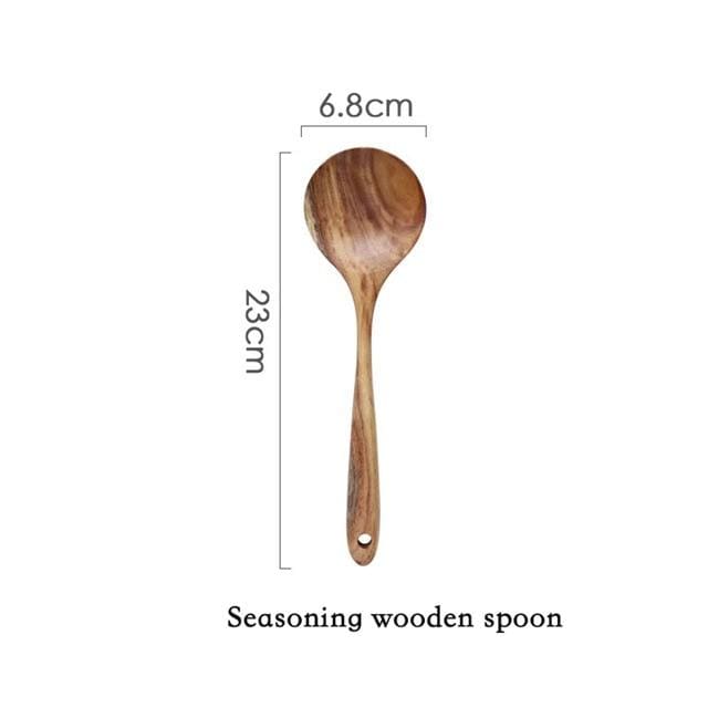 Eco-Friendly Teak Wood Cooking Utensil Set