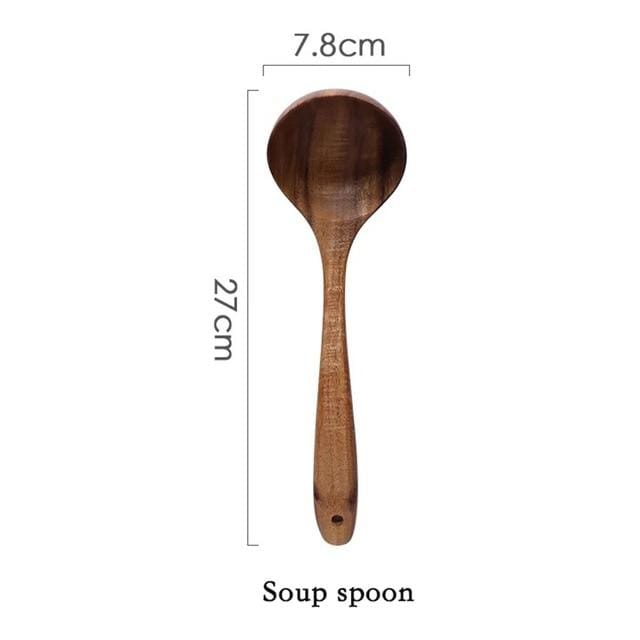 Eco-Friendly Teak Wood Cooking Utensil Set