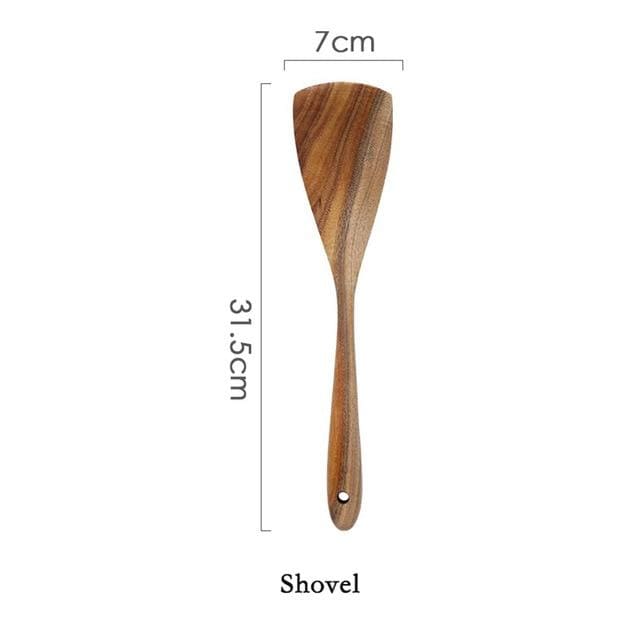 Eco-Friendly Teak Wood Cooking Utensil Set